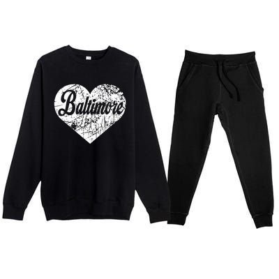 Baltimore Heart Premium Crewneck Sweatsuit Set