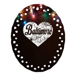 Baltimore Heart Ceramic Oval Ornament