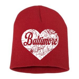 Baltimore Heart Short Acrylic Beanie