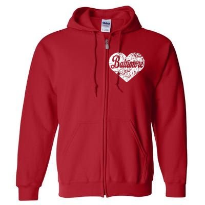 Baltimore Heart Full Zip Hoodie