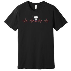 Badminton Heartbeat Premium T-Shirt