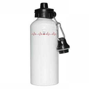 Badminton Heartbeat Aluminum Water Bottle