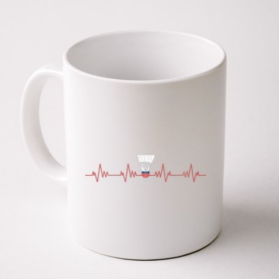 Badminton Heartbeat Coffee Mug