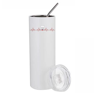 Badminton Heartbeat Stainless Steel Tumbler