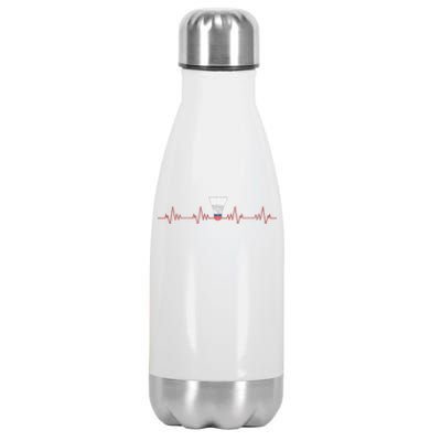 Badminton Heartbeat Stainless Steel Insulated Water Bottle