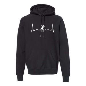 Baseball Heartbeat Baseball Gift For Baseball Player Premium Hoodie