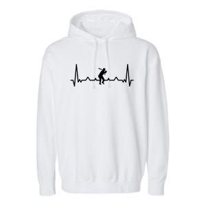 Baseball Heartbeat Baseball Gift For Baseball Player Garment-Dyed Fleece Hoodie