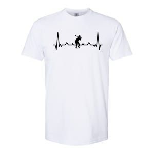 Baseball Heartbeat Baseball Gift For Baseball Player Softstyle CVC T-Shirt