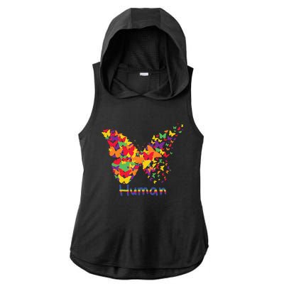 Butrfly Human Ladies PosiCharge Tri-Blend Wicking Draft Hoodie Tank