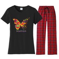 Butrfly Human Women's Flannel Pajama Set