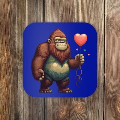 Bigfoot Heart Balloon Valentines Day Love Sasquatch Gift Coaster