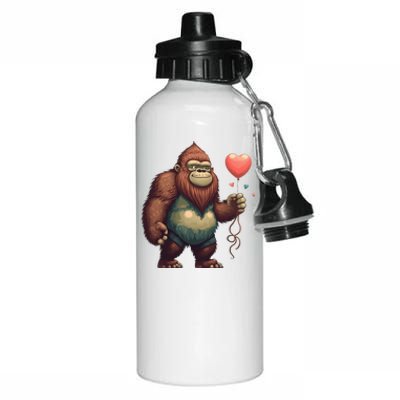 Bigfoot Heart Balloon Valentines Day Love Sasquatch Gift Aluminum Water Bottle