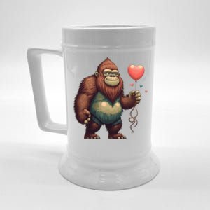 Bigfoot Heart Balloon Valentines Day Love Sasquatch Gift Beer Stein