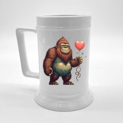 Bigfoot Heart Balloon Valentines Day Love Sasquatch Gift Beer Stein