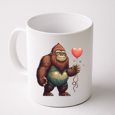 Bigfoot Heart Balloon Valentines Day Love Sasquatch Gift Coffee Mug