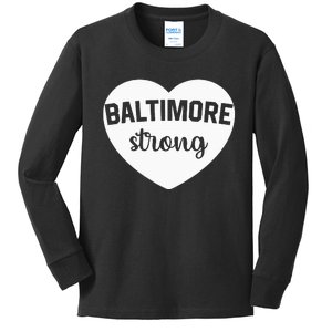 Baltimore Heart Baltimore Bridge Heart Baltimore Strong Kids Long Sleeve Shirt