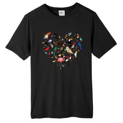 Bird Heart Birding Bird Watching Birder Bird Watcher Tall Fusion ChromaSoft Performance T-Shirt