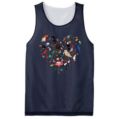 Bird Heart Birding Bird Watching Birder Bird Watcher Mesh Reversible Basketball Jersey Tank