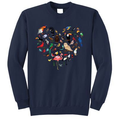 Bird Heart Birding Bird Watching Birder Bird Watcher Tall Sweatshirt