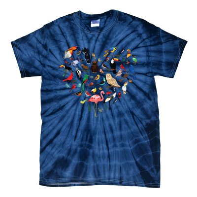 Bird Heart Birding Bird Watching Birder Bird Watcher Tie-Dye T-Shirt