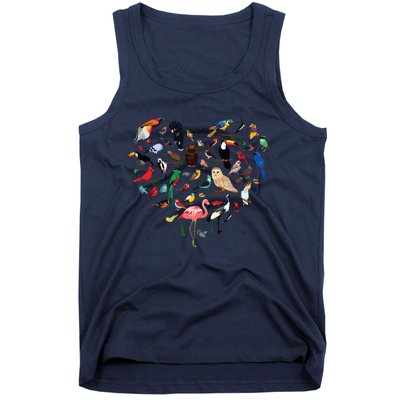 Bird Heart Birding Bird Watching Birder Bird Watcher Tank Top