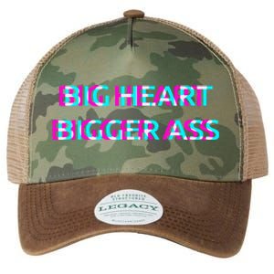 Big Heart Bigger Ass Sarcastic Booty Funny Humor Curvy Legacy Tie Dye Trucker Hat