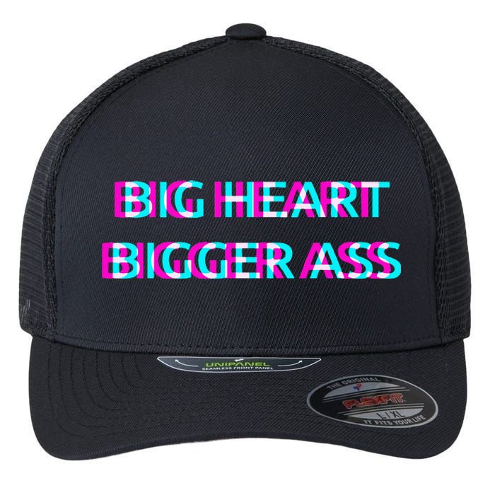 Big Heart Bigger Ass Sarcastic Booty Funny Humor Curvy Flexfit Unipanel Trucker Cap