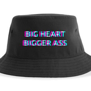 Big Heart Bigger Ass Sarcastic Booty Funny Humor Curvy Sustainable Bucket Hat