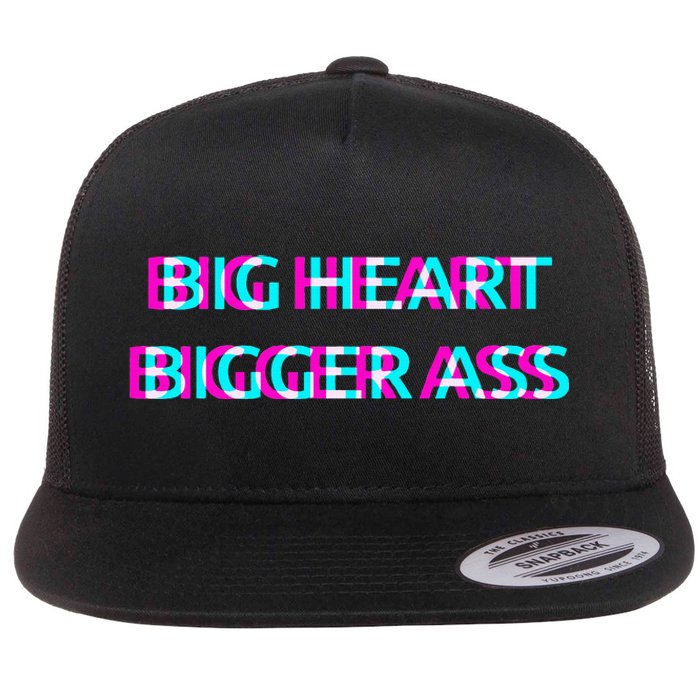 Big Heart Bigger Ass Sarcastic Booty Funny Humor Curvy Flat Bill Trucker Hat