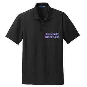 Big Heart Bigger Ass Sarcastic Booty Funny Humor Curvy Dry Zone Grid Polo