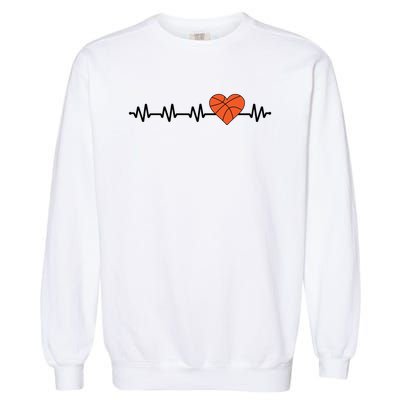 Basketball Heartbeat Basketball Player Garment-Dyed Sweatshirt