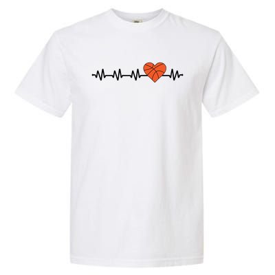 Basketball Heartbeat Basketball Player Garment-Dyed Heavyweight T-Shirt