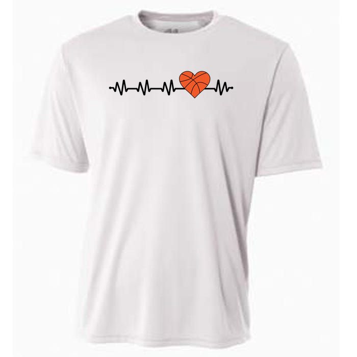 Basketball Heartbeat Basketball Player Cooling Performance Crew T-Shirt