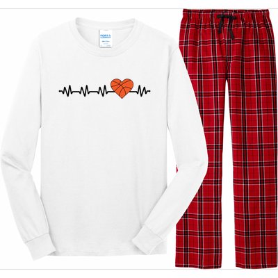 Basketball Heartbeat Basketball Player Long Sleeve Pajama Set