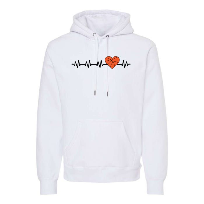 Basketball Heartbeat Basketball Player Premium Hoodie