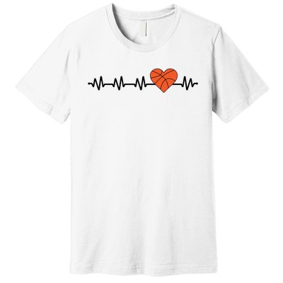 Basketball Heartbeat Basketball Player Premium T-Shirt