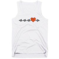 Basketball Heartbeat Basketball Player Tank Top