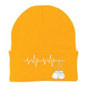 Boxing Heartbeat Boxing Lover Boxer Kickboxing Fan Knit Cap Winter Beanie