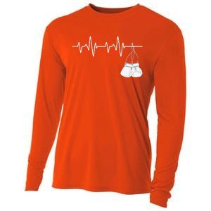 Boxing Heartbeat Boxing Lover Boxer Kickboxing Fan Cooling Performance Long Sleeve Crew