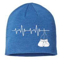 Boxing Heartbeat Boxing Lover Boxer Kickboxing Fan Sustainable Beanie