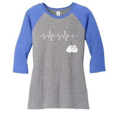 Boxing Heartbeat Boxing Lover Boxer Kickboxing Fan Women's Tri-Blend 3/4-Sleeve Raglan Shirt