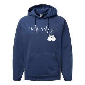 Boxing Heartbeat Boxing Lover Boxer Kickboxing Fan Performance Fleece Hoodie