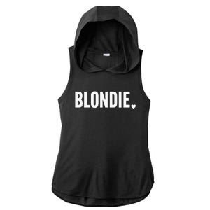 Blonde Hairstylist Blonde Hair Ladies PosiCharge Tri-Blend Wicking Draft Hoodie Tank