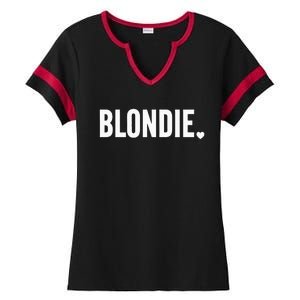 Blonde Hairstylist Blonde Hair Ladies Halftime Notch Neck Tee