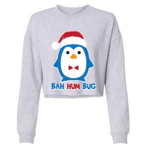 Bah Hum Bug Penguin Santa Hat Anti Xmas Scrooge Humor Gift Cropped Pullover Crew