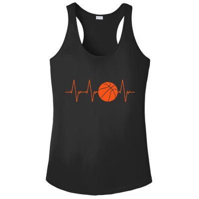 Basketball Heartbeat BBall Gift Ladies PosiCharge Competitor Racerback Tank