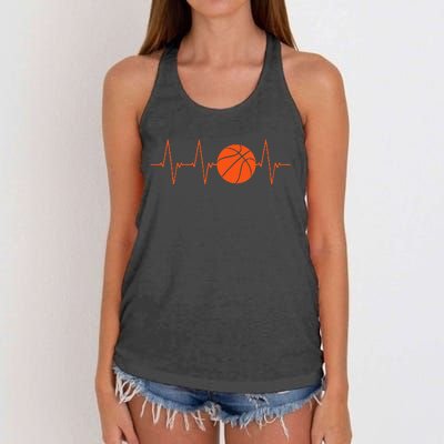 Basketball Heartbeat BBall Gift Women's Knotted Racerback Tank