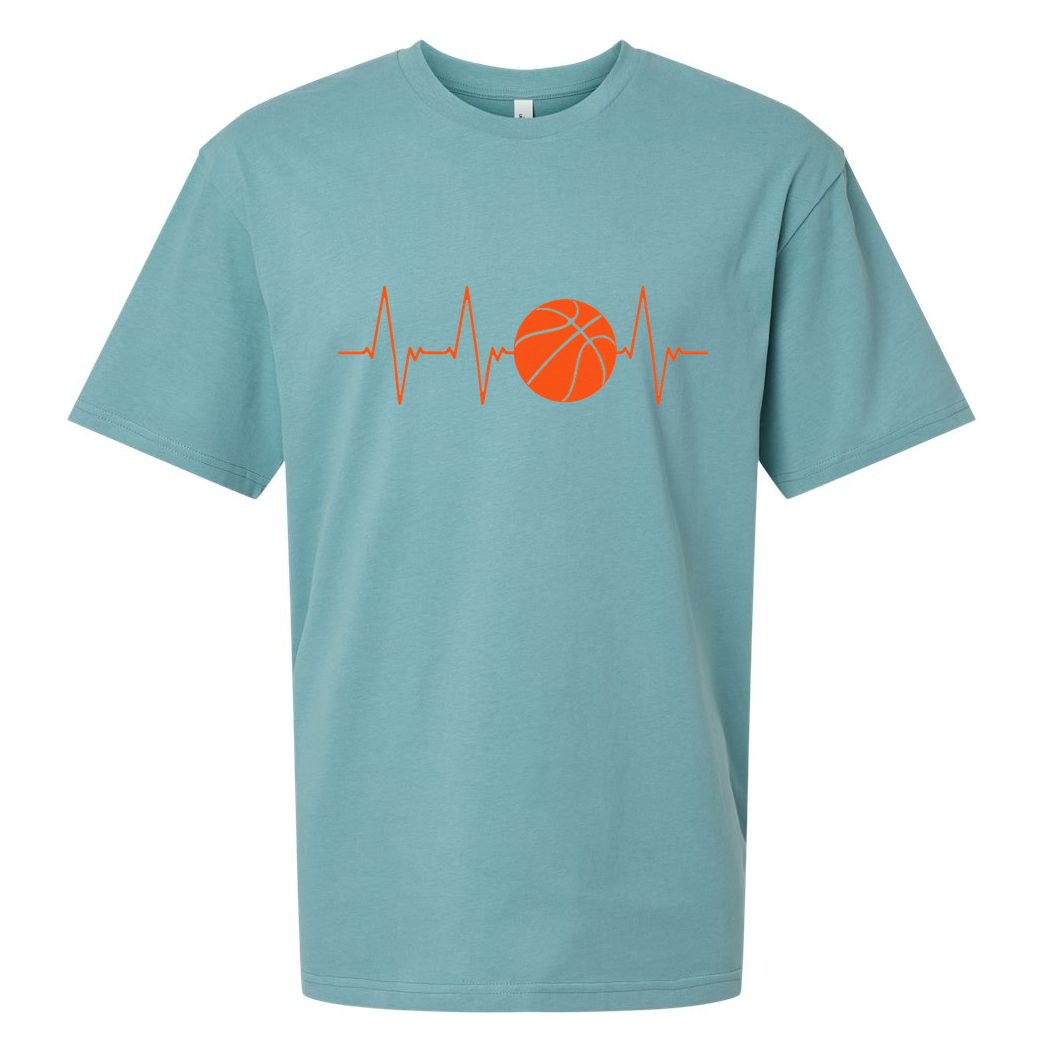 Basketball Heartbeat BBall Gift Sueded Cloud Jersey T-Shirt