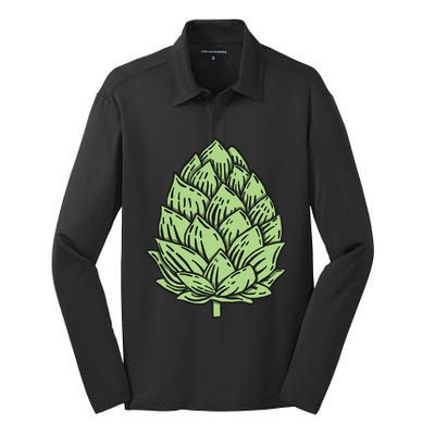 Beer Hops Silk Touch Performance Long Sleeve Polo