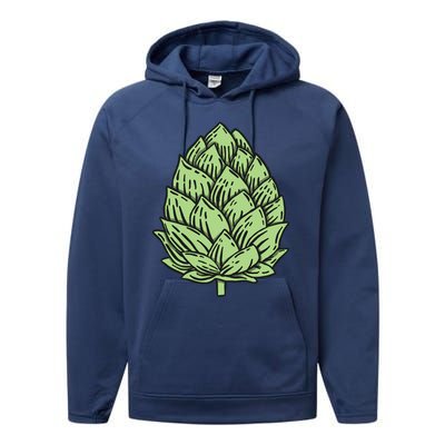 Beer Hops Performance Fleece Hoodie